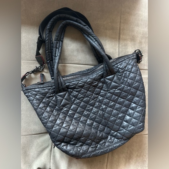 MZ Wallace Black Oxford Quilted Medium Sutton Tote Bag - Picture 7 of 12